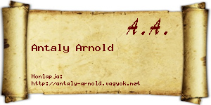 Antaly Arnold névjegykártya